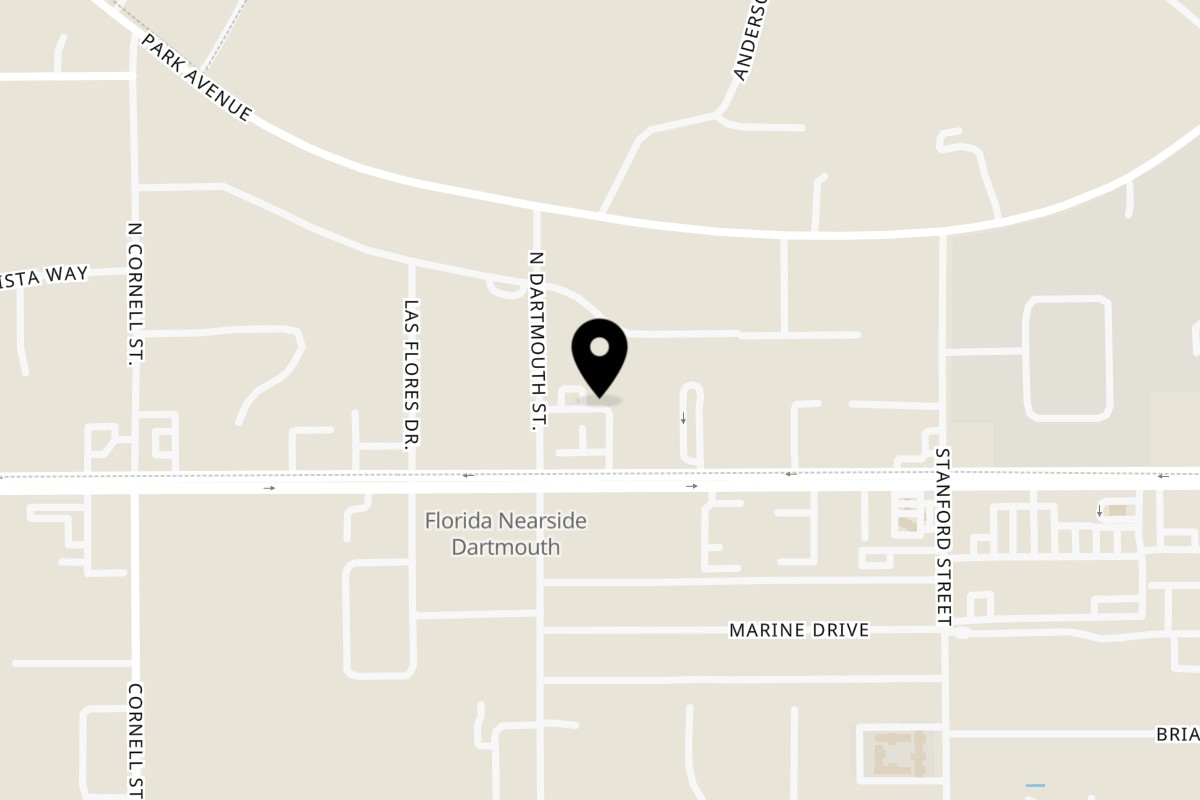 Map showing the location of Taqueria Rancho Grande on 3330 E Florida Ave Ste J in Hemet